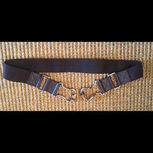 Gucci Dk Brown Belt w/ Silver and Bamboo Buckle